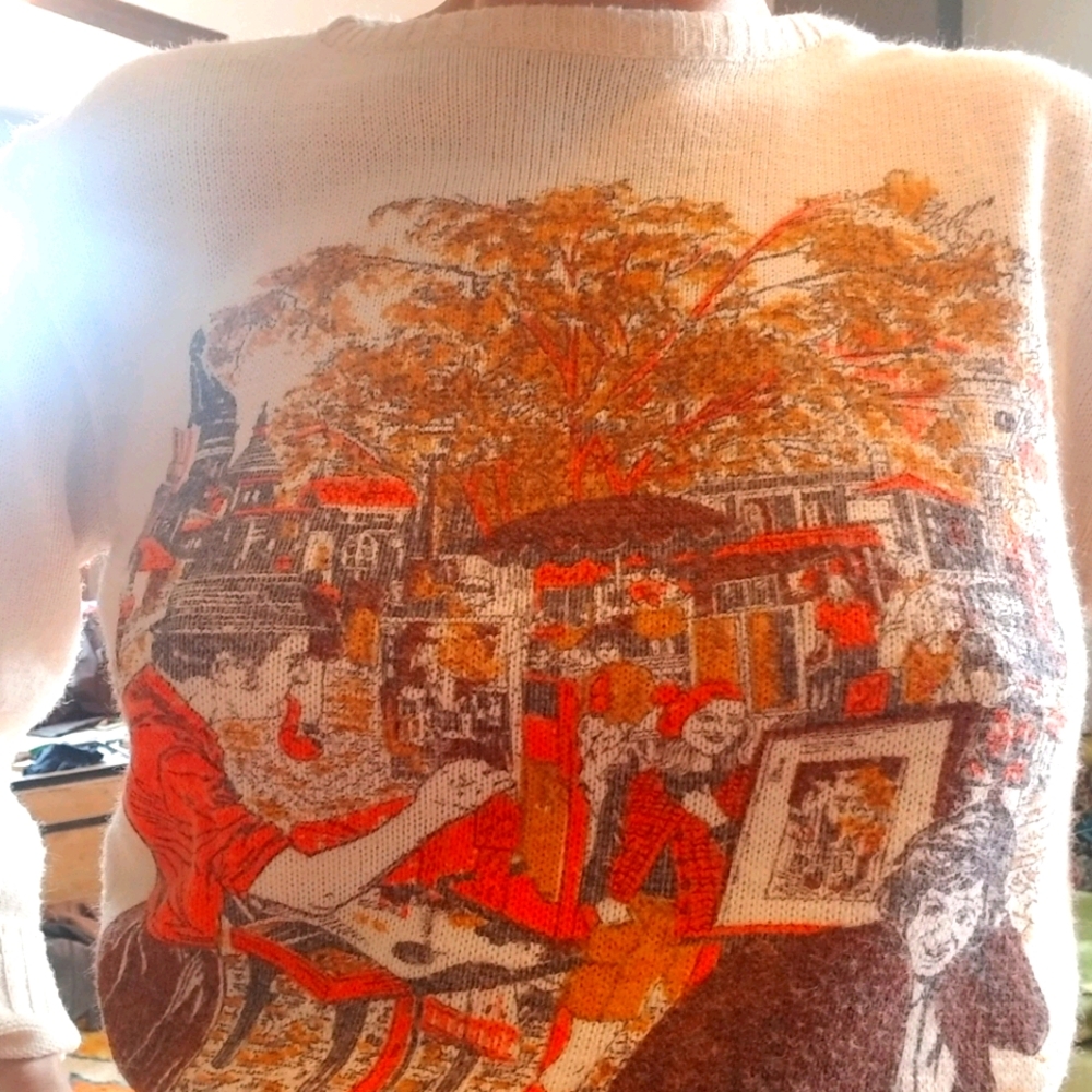 Vintage fall scene sweater